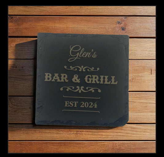 Black Slate Coasters (Set of Six)