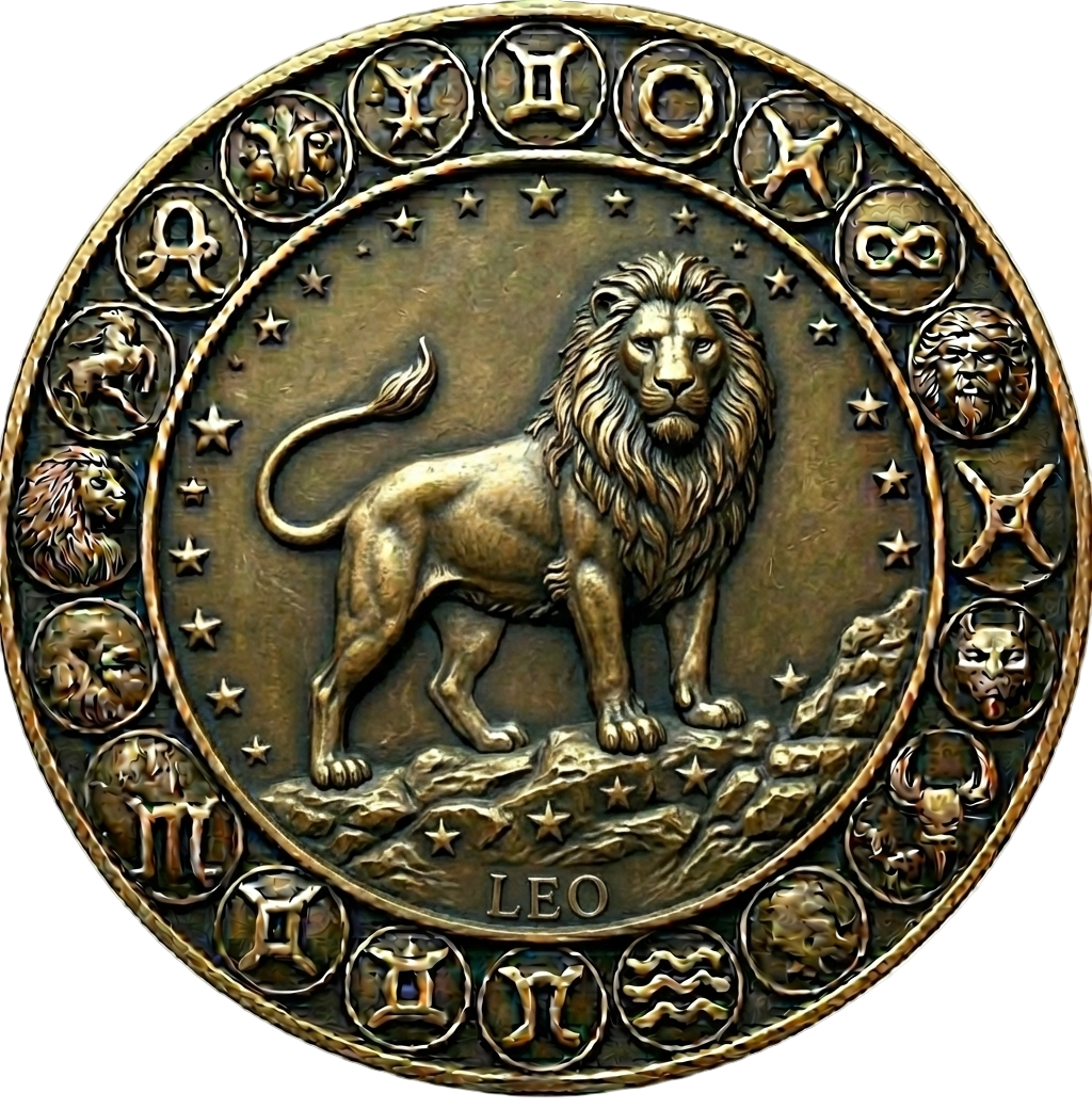 Custom Brass Zodiac Coin | Deep Engraved Astrology Token | Personalized Star Sign Gift | EDC Worry Coin